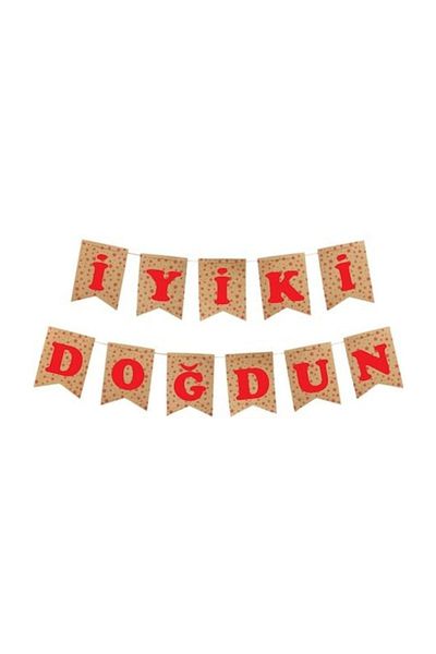 Ercan Oyuncak Kraft Happy Birthday Pennant Red