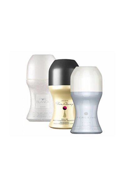 AVON Perceive 50ml-far Away 50ml-pur Blanca 50ml 3lü Roll On Set