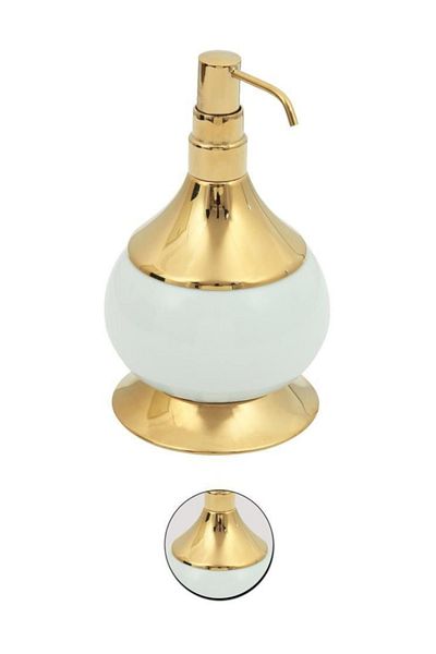Maya Fantasia Pvd Gold Cooktop Liquid Soap Dispenser Porcelain 100% Brass