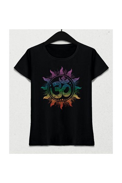 Basmatik Om Yoga Symbol Black Women's T-Shirt