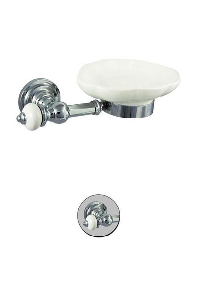 Maya Fantasia Chrome Mounted Soap Dish Porcelain 100% Brass