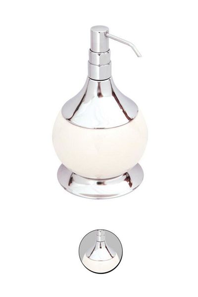 Maya Fantasia Chrome Stovetop Liquid Soap Dispenser Porcelain 100% Brass