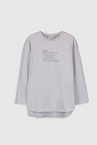 LC Waikiki Светло сива дамска тениска - G5K