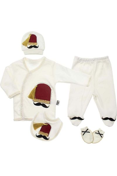 Necix's Necix 5-Piece Fitted Bodysuit Set for Baby Boy - 0-3 Months