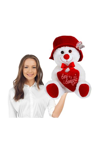 Limon Oyuncak 45 Cm Plush Teddy Bear with Heart - Madam Koko I Love You
