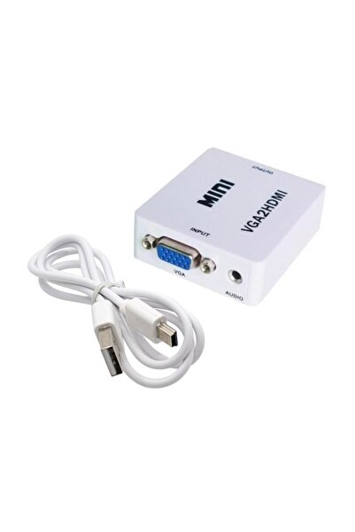 Gplus Vga To Hdmı Full Hd 1080p Tv Projeksiyon Ses Mini Switch Çevirici