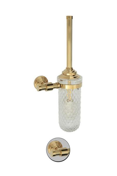 Maya Line Pvd Gold Mounted Toilet Brush Frosted Glass 100% Brass