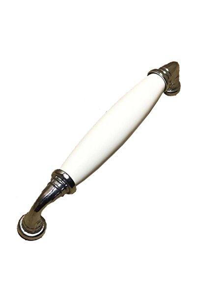 KAHRAMANOĞLU Porselen Krom Clasik 000 Kulp 128 Mm (Düz Beyaz)