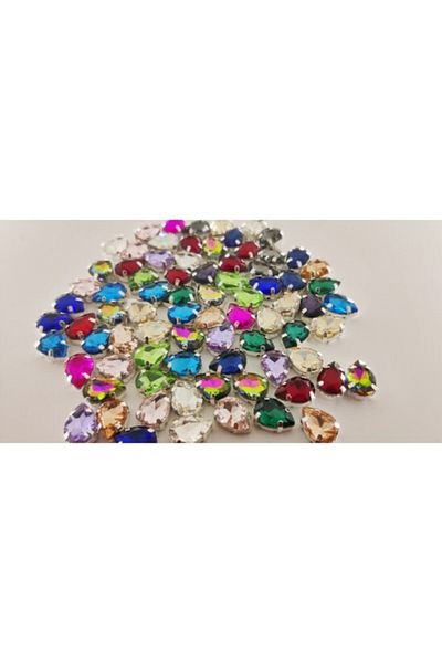 yiğit aksesuar 10x14 (1,4 cm) Drop Case Πέτρα από γυαλί Μικτά χρώματα 20 τεμάχια