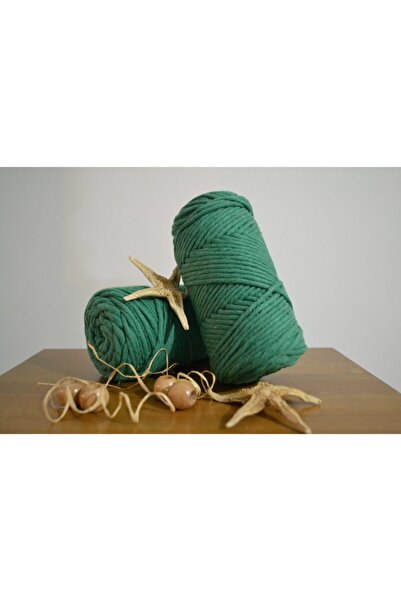 CAN DENİZ ART Ață de macrame verde cu o singură răsucire de 3 mm 250 gr