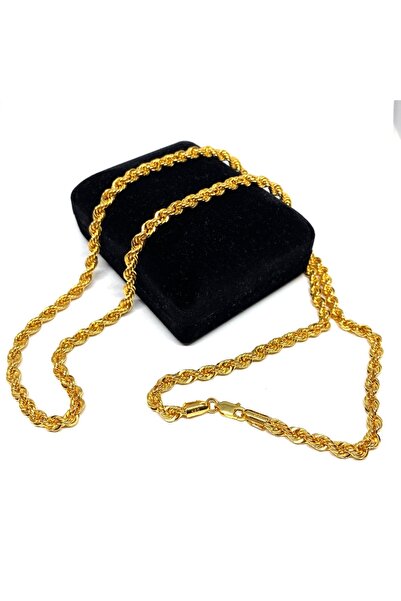 Gürler Kuyumculuk 60 Cm Pullu-arpa, Burgu-halat Zincir Altın Kolye - Ak0201