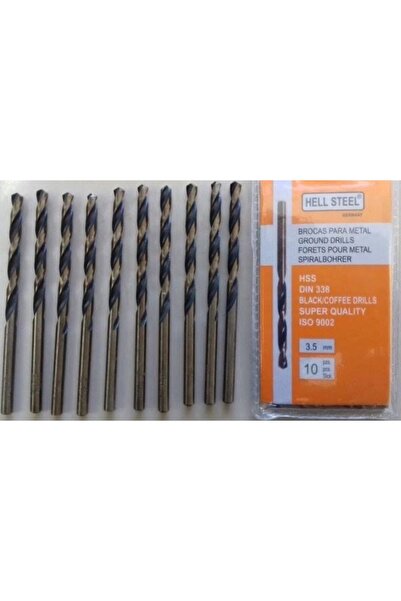 abnturk 3 Adet Matkap Ucu Metal Hss Hell Steel 3,5 Mm