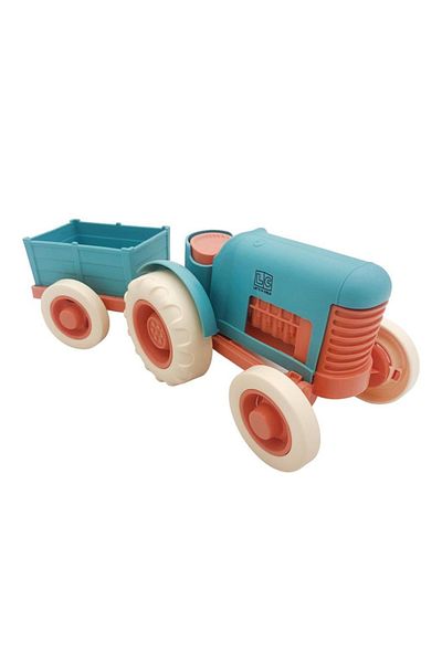 lets be child Friction Plastic Tractor with Trailer Lc-30878 Turquoise-Orange