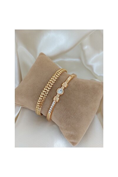 X-Lady Accessories Altın Renk Kadın Altın Kaplama Zirkon Taşlı Kararmaz Kombi...