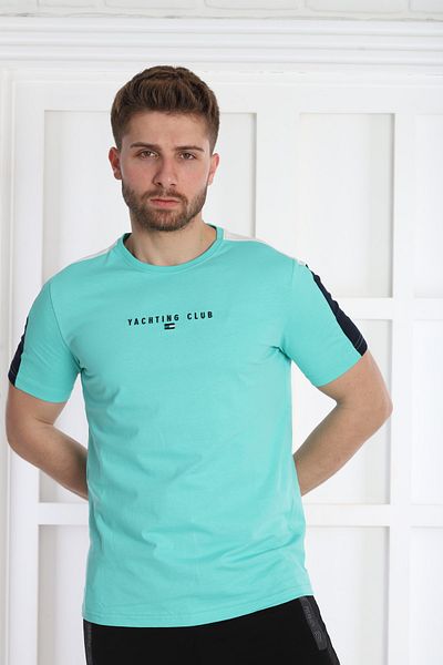 NEED LİFE Men's Dark Mint Crew Neck T-Shirt