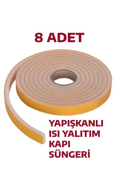 8 Pieces Adhesive Door Tape Heat Insulation Sponge (2.5 Mtx8)