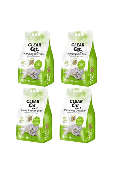 Clear Cat Clearcat Sabunlu Topaklanan Bentonit Kedi Kumu Ince 10 Lt X 4 Adet