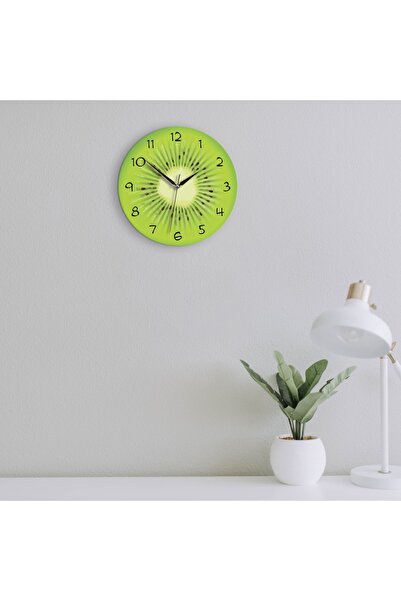 CajuArt Decorative Wooden Kiwi Vivid Color Round Kitchen Wall Clock