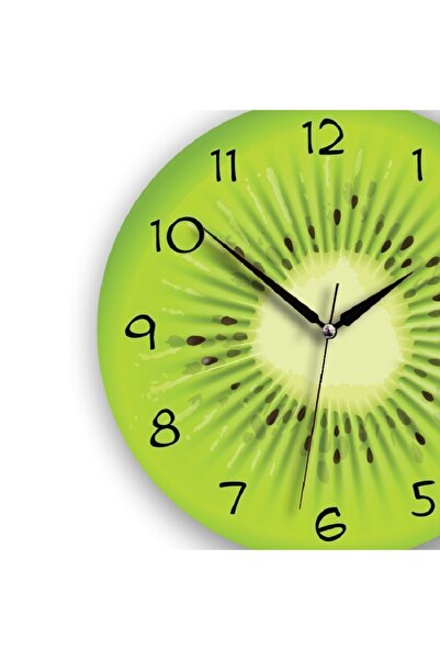 CajuArt Decorative Wooden Kiwi Vivid Color Round Kitchen Wall Clock