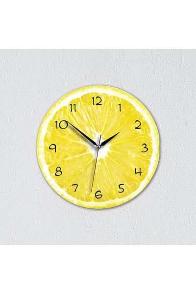 CajuArt Decorative Wooden Lemon Inside Live Round Kitchen Wall Clock