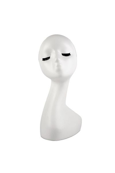 KONAK PERUK Wig Mannequin - White - 40 Cm