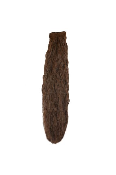 KONAK PERUK 8 Pieces Fiber Synthetic Fluffy Wavy Snap - Brown Caramel