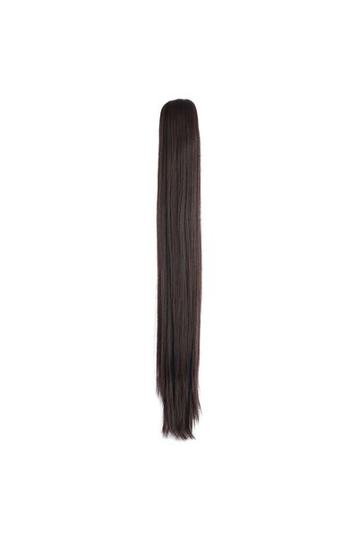 KONAK PERUK Dark Brown Buckle Straight Ponytail