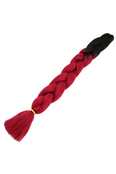 KONAK PERUK Synthetic Ombreli Hair For African Braid And Rasta - Black / Red