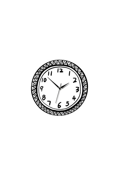 CajuArt 35 cm Wooden Decorative Cartoon Drawing 2 Modern Wall Clock