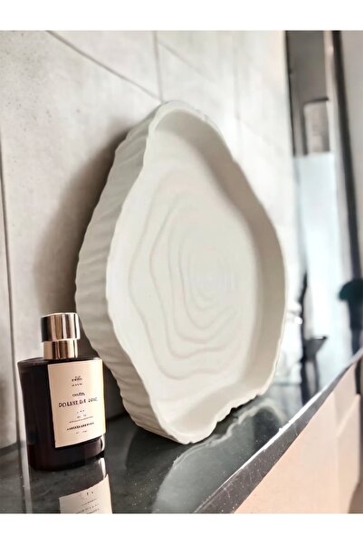 Havalı Tasarım Log Look Oval Decorative Plate