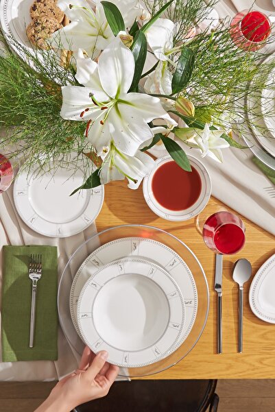 Emsan طقم عشاء أوليفيا نيو بوني 60 قطعة 12 شخصًا جديد