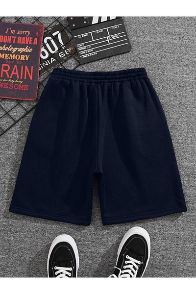 Machetta Plus Size Unprinted Plain Basic Summer Sports Shorts - Daily Combed Cotton Shorts