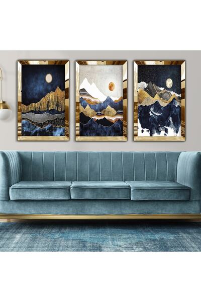 Zevahir Mobilya Dekorasyon Set de pictură din MDF triplu cu cadru din plexigl...