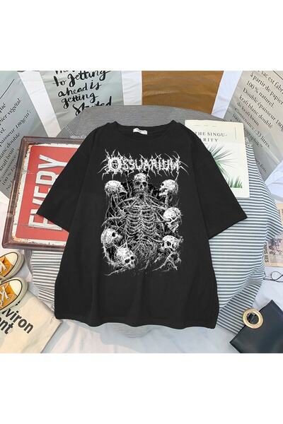 Adrift Kırmızı Etiket Gala Grunge Gotik Tops Moda Skull T-shirt Mod71 17650
