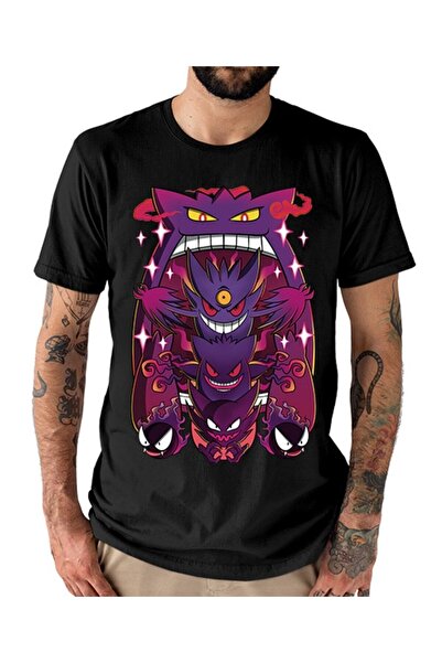 Adrift Kırmızı Etiket GALASHOP Pokemon Gengar Evolutions Unisex T-shirt 17827
