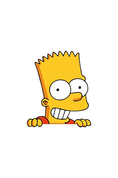 esticker 11 X 9,5 Cm Bart Simpson Sticker Araba Laptop Motor Oto Sticker