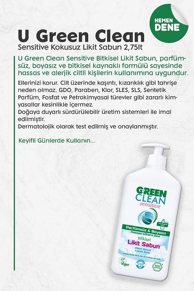 Green Clean U Organic Odorless Liquid Sensitive Soap 500 Ml