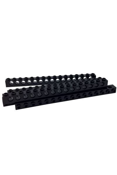 LEGO Orjinal Aksesuar MOC Technic Custom Brick 1 x 16 Pin Delikli Tuğla Siyah...