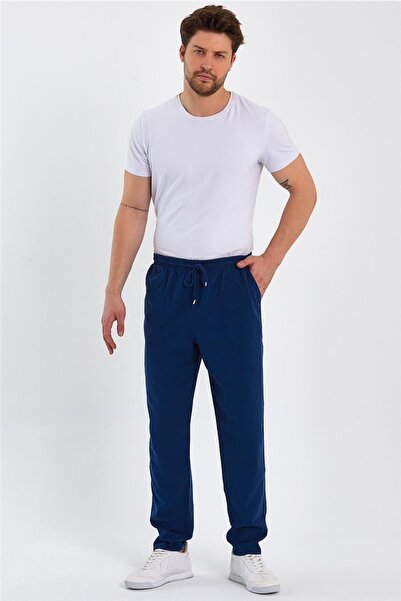 COOL TARZ Erkek Indigo Regular Bağcıklı Keten Pantolon-crepe1479r05s