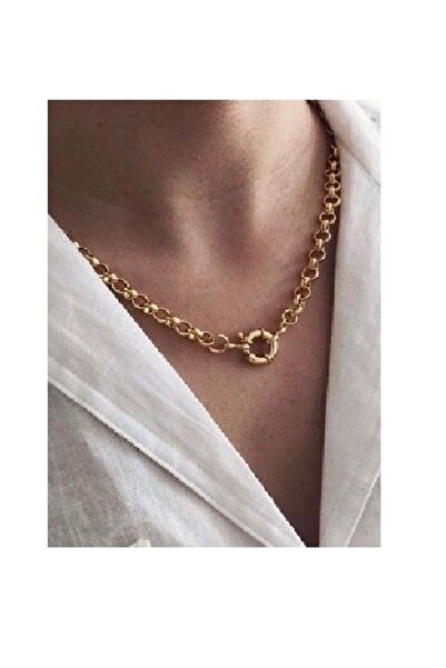 X-Lady Accessories Altın Renk Kadın Gemici Zincirde Dümen Figürlü Yeni Sezon Kolye - 2411