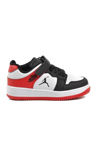 Aspor Adidași cu velcro negru și roșu pentru copii