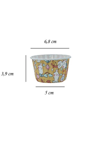 L'Opaline Tavşan Desenli Muffin Kek Kalıbı 50 Adet 50x39
