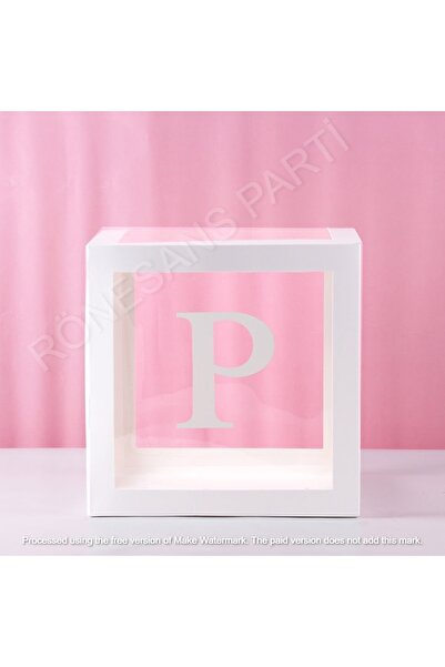 Genel Markalar Star Beyaz Şeffaf Balon Kutusu P Harfli 25x25 Cm