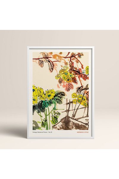 HOMEPACK Επιτραπέζιο Πλαίσιο Ιαπωνικού Στιλ Nanbara Sakujiro 30x40cm 40x60cm 50x70cm Μαύρο Λευκό Ξύλο Jpn065