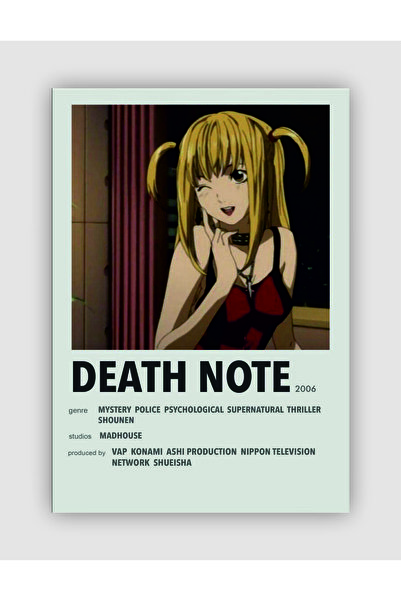 fırsatlar diyarı Death Note Anime Info Card Bilgi Kartı Minimalist Poster
