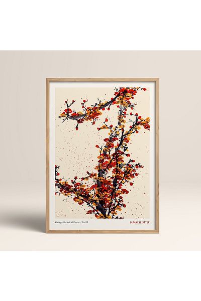 HOMEPACK Επιτραπέζιο Πλαίσιο Ιαπωνικού Στιλ Nanbara Sakujiro 30x40cm 40x60cm 50x70cm Μαύρο Λευκό Ξύλο Jpn073