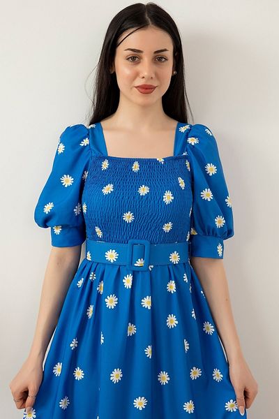 PULLIMM Φόρεμα Daisy Printed Elastic Square Collar 2023-2269