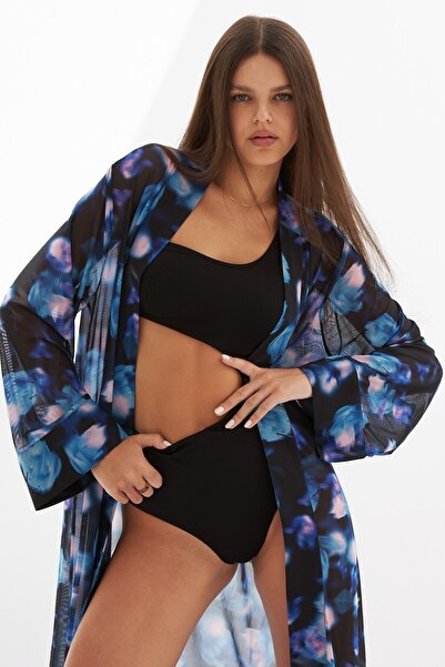 Mozto Kelly Printed Tulle Kimono