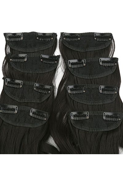 KONAK PERUK 8 Pieces Fiber Synthetic Wavy Snap - Brown