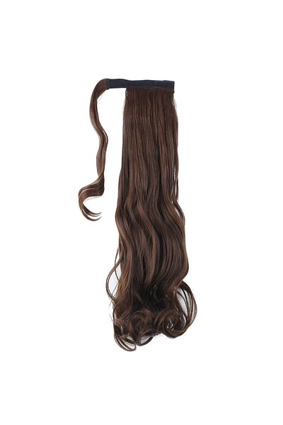 KONAK PERUK Brown Caramel Tied Wavy Ponytail
